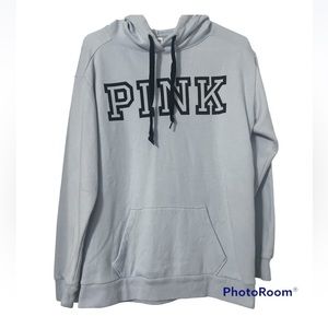 Victoria's Secret Pink Everyday Lounge‎ Campus pullover hoodie Light Blue XS